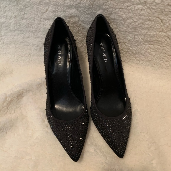 Nine West Shoes - NINE WEST RHINESTONE PUMPS BLACK SIZE 8.5 NEW!